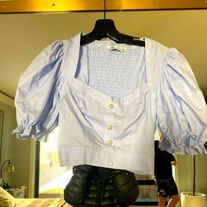 Zara cropped pearl top
